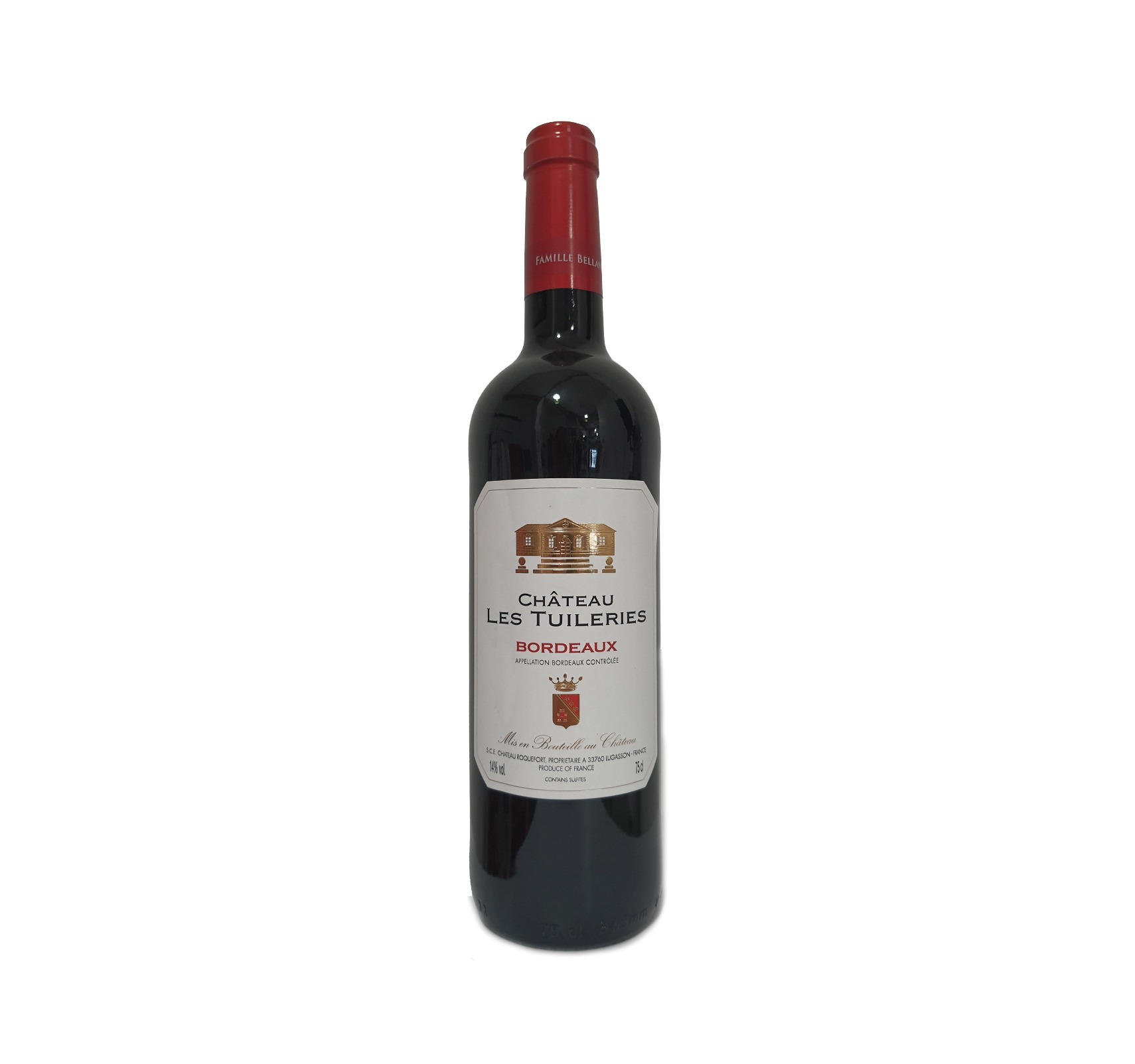 S.C.E. Roquefort "Château Les Tuileries" A.O.C. BORDEAUX Rouge 2020 Bouteille 75cl