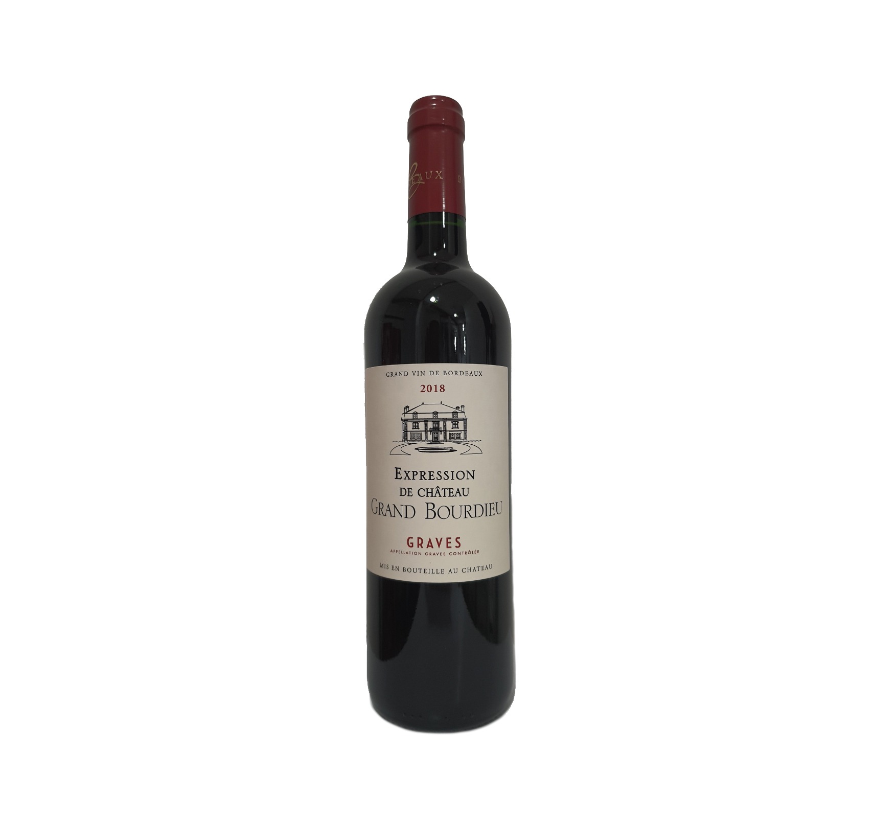 Château Grand Bourdieu "EXPRESSION DE CHÂTEAU GRAND BOURDIEU" A.O.C. GRAVES Rouge 2018 Bouteille 75cl