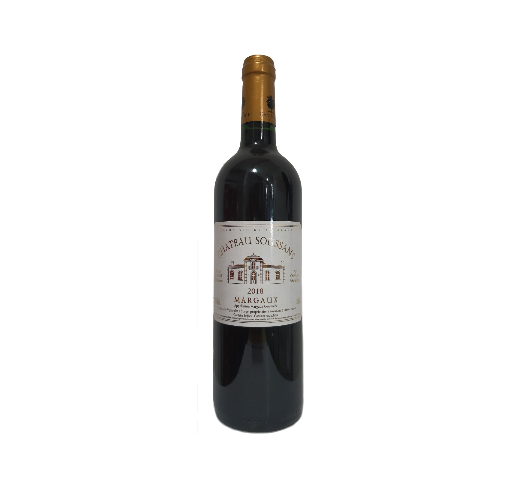 Vignobles Jean Sorge "Château Soussans" A.O.C. MARGAUX Rouge 2018 Bouteille 75cl