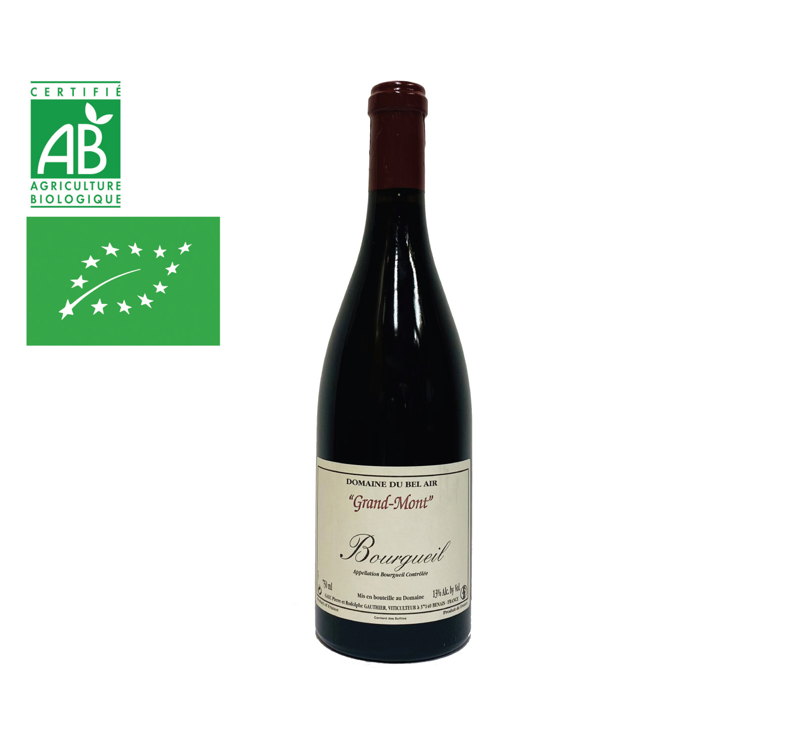 Domaine du Bel Air "GRAND-MONT" A.O.C. BOURGUEIL Rouge 2021 Bouteille 75cl