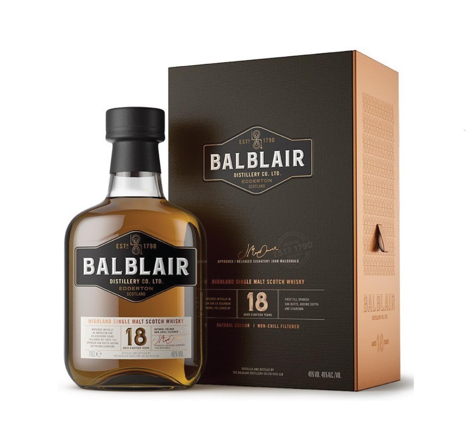 BALBLAIR 18 ans 46% Single Malt WHISKY (ÉCOSSE / Highland) 70cl