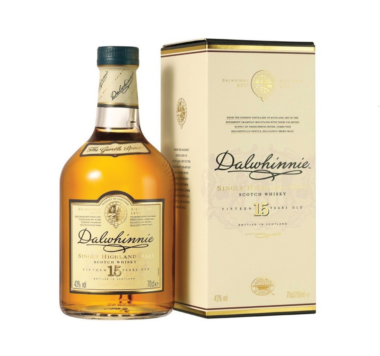 DALWHINNIE 15 ans 43% Single Malt WHISKY (ÉCOSSE / Highland) 70cl