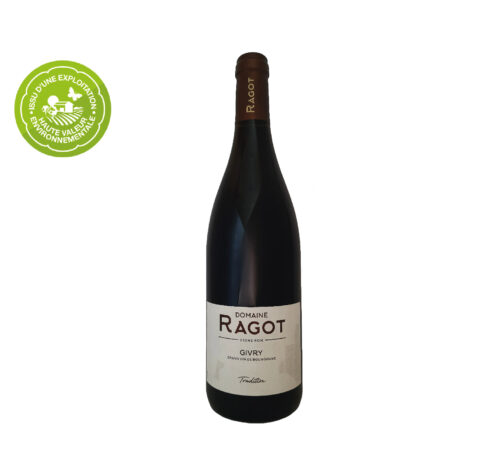 Givry Rouge Tradition Domaine Ragot, vin fruité avec des notes épicées et une belle puissance en bouche. Idéal viandes rouges, volailles rôties, fromages...
