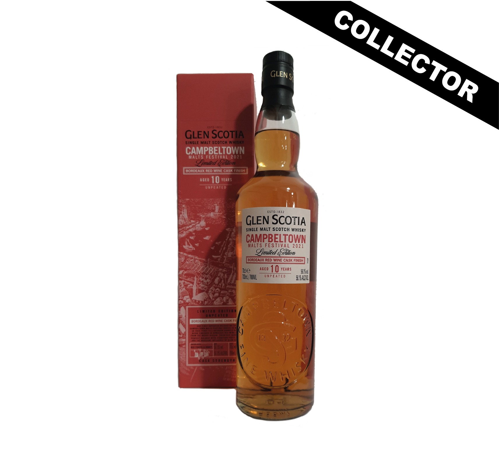 GLEN SCOTIA 10 ans 56,1% Bordeaux Red Wine Cask Finish (Malts Festival 2021) Single Malt WHISKY (ÉCOSSE / Campbeltown) 70cl