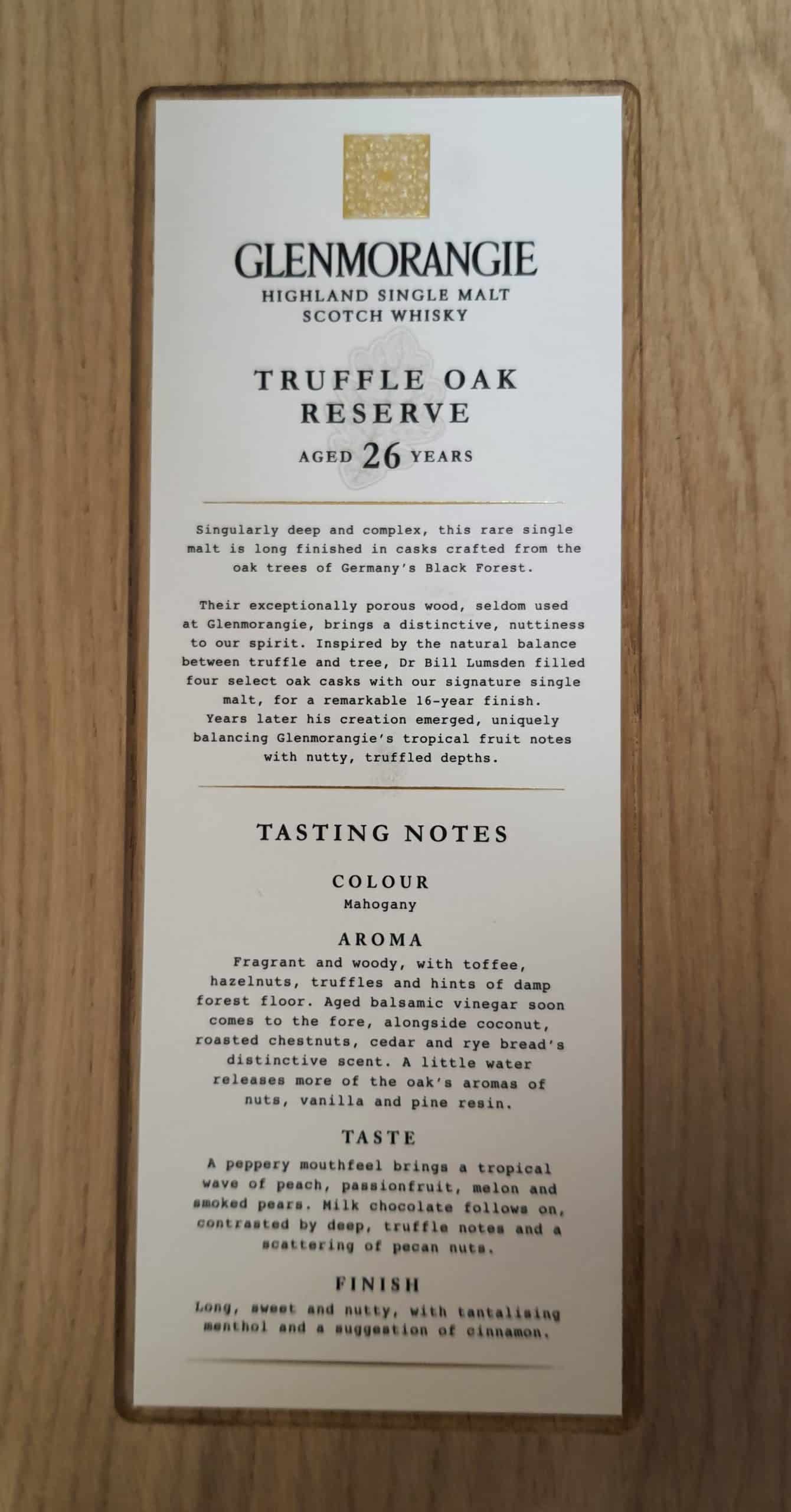 GLENMORANGIE 1993 (26 ans) 55,7% Truffle Oak Reserve Single Malt WHISKY (ÉCOSSE / Highland) 70cl – Image 3