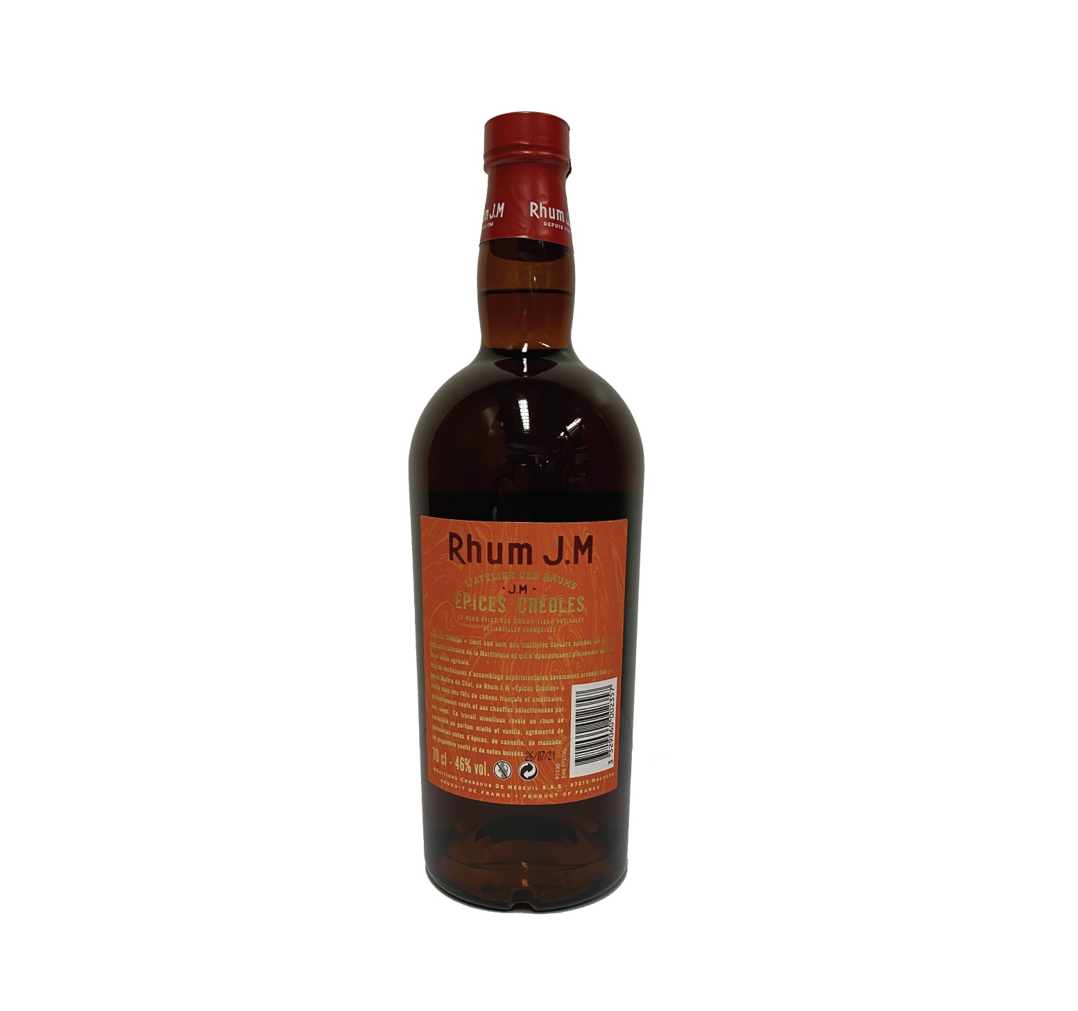 J.M ÉPICES CRÉOLES 46% (L'ATELIER DES RHUMS) RHUM AGRICOLE (ANTILLES FRANÇAISES) 70cl – Image 2