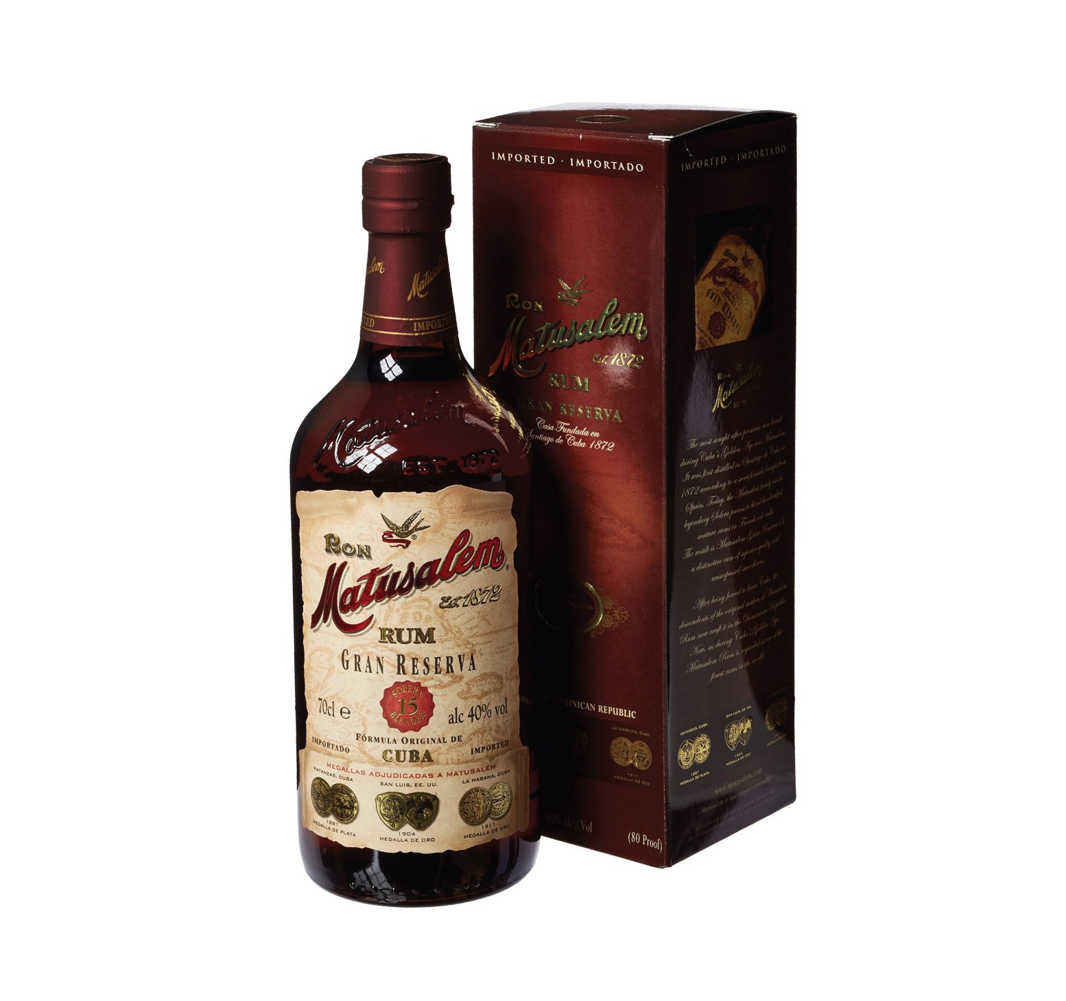 MATUSALEM 15 ans Gran Reserva 40% RHUM VIEUX (RÉPUBLIQUE DOMINICAINE) 70cl