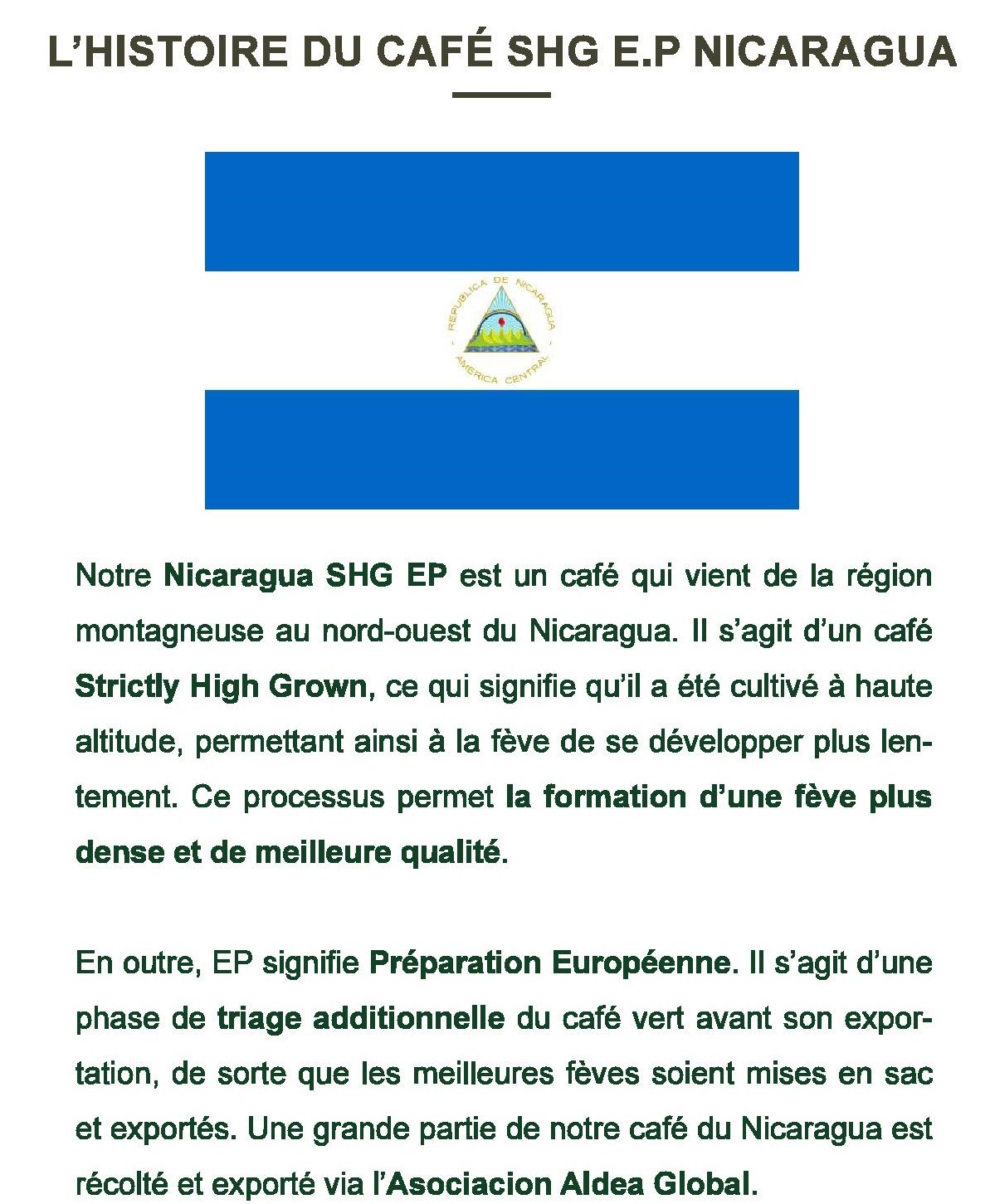 NICARAGUA "S.H.G CURRENT CROP" (Café Pur Arabica) – Image 3