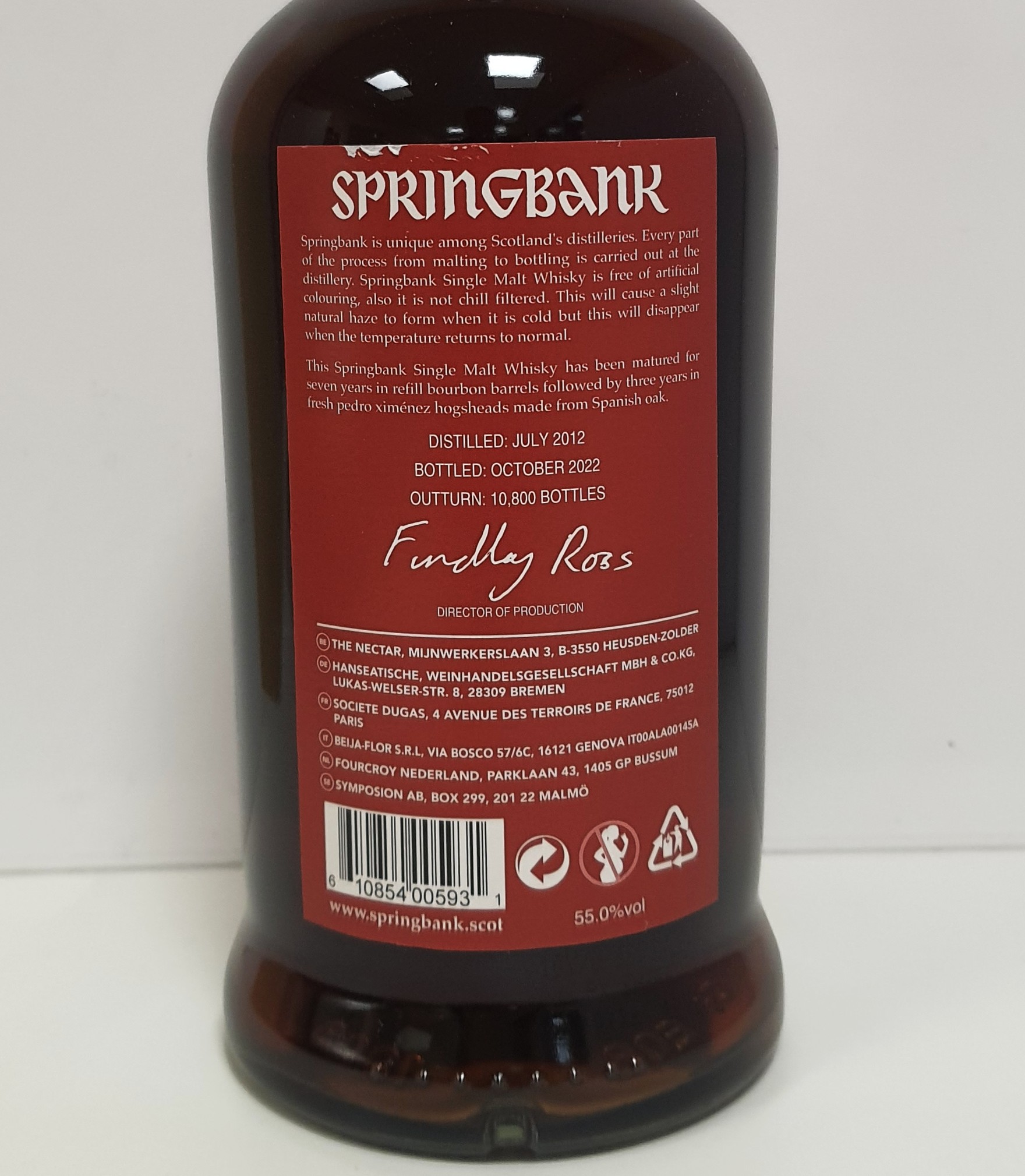 SPRINGBANK 10 ans 55% Sherry Wood Pedro Ximénez Édition 2022 Single Malt WHISKY (ÉCOSSE / Campbeltown) 70cl – Image 2