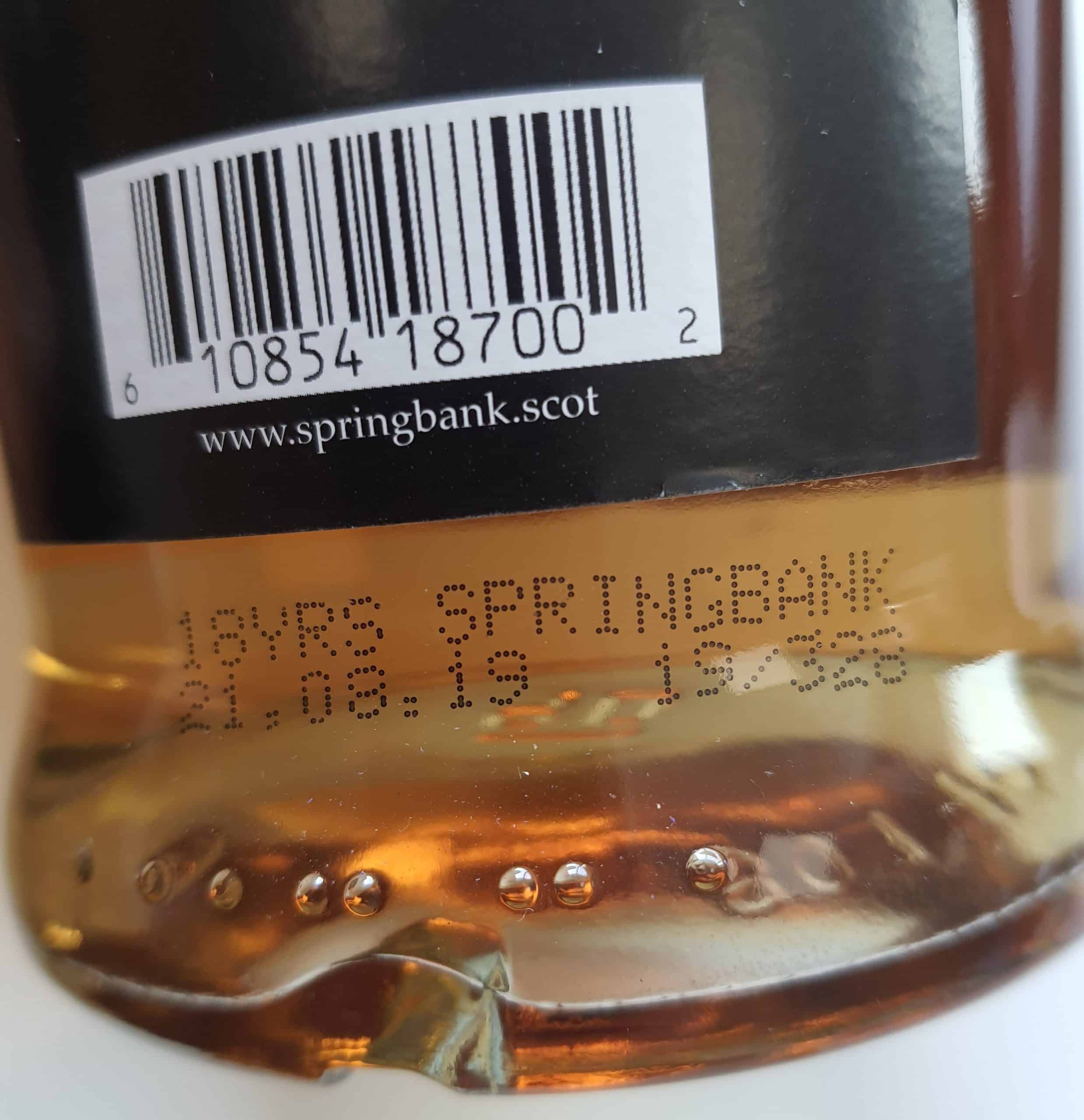 SPRINGBANK 18 ans 46% (Édition 2019) Single Malt WHISKY (ÉCOSSE / Campbeltown) Bouteille 70cl – Image 3