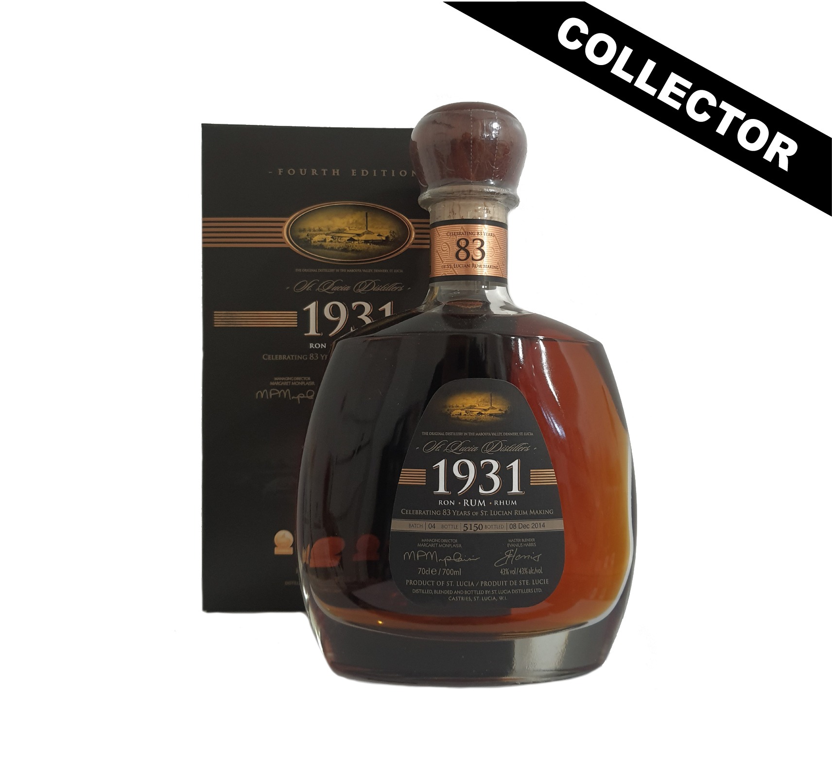 ST. LUCIA 1931 (83ème Anniversaire) Fourth Édition 43% RHUM VIEUX (SAINTE-LUCIE) 70cl