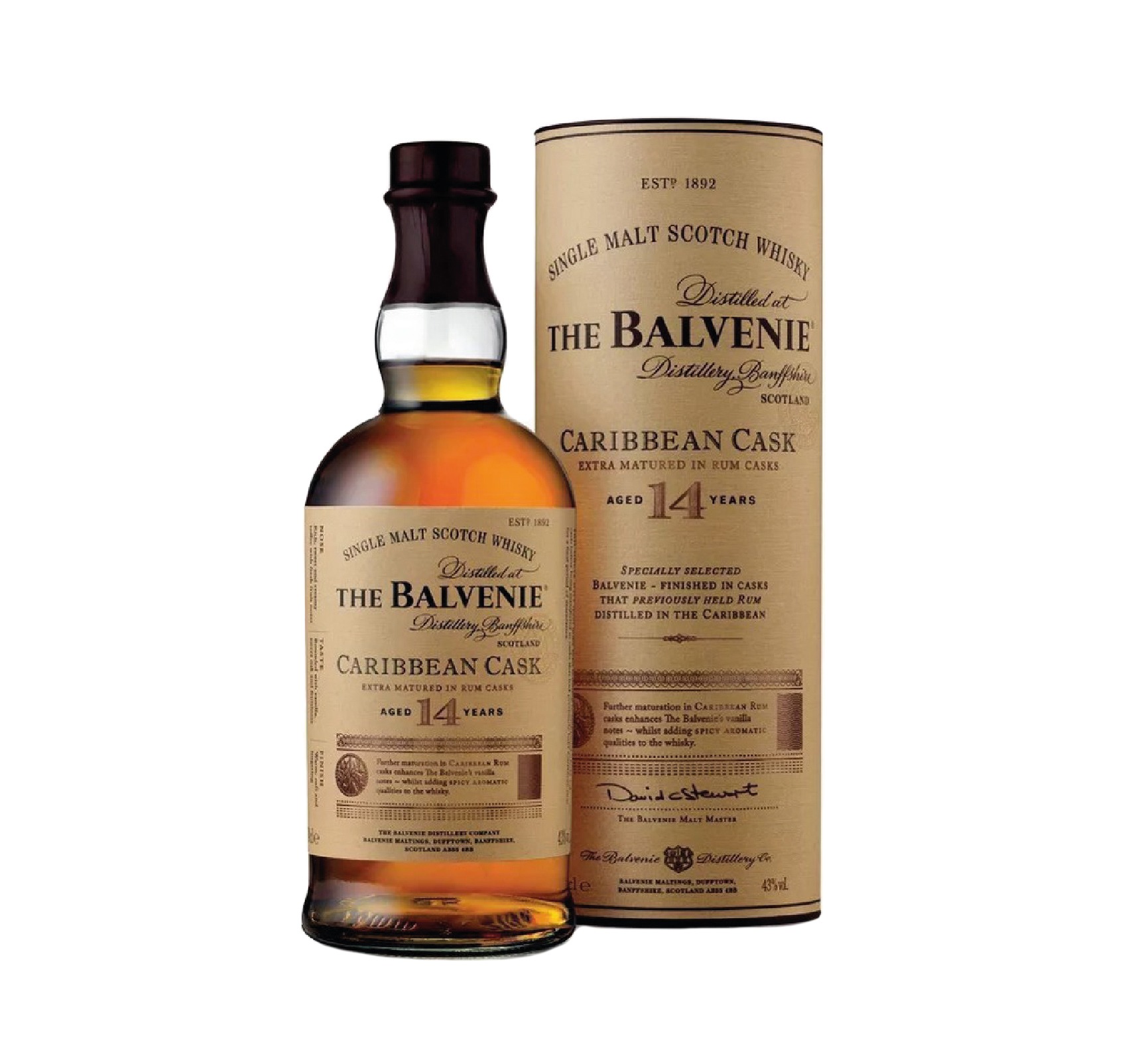 THE BALVENIE 14 ans Caribbean Cask 43% Single Malt WHISKY (ÉCOSSE / Speyside) 70cl