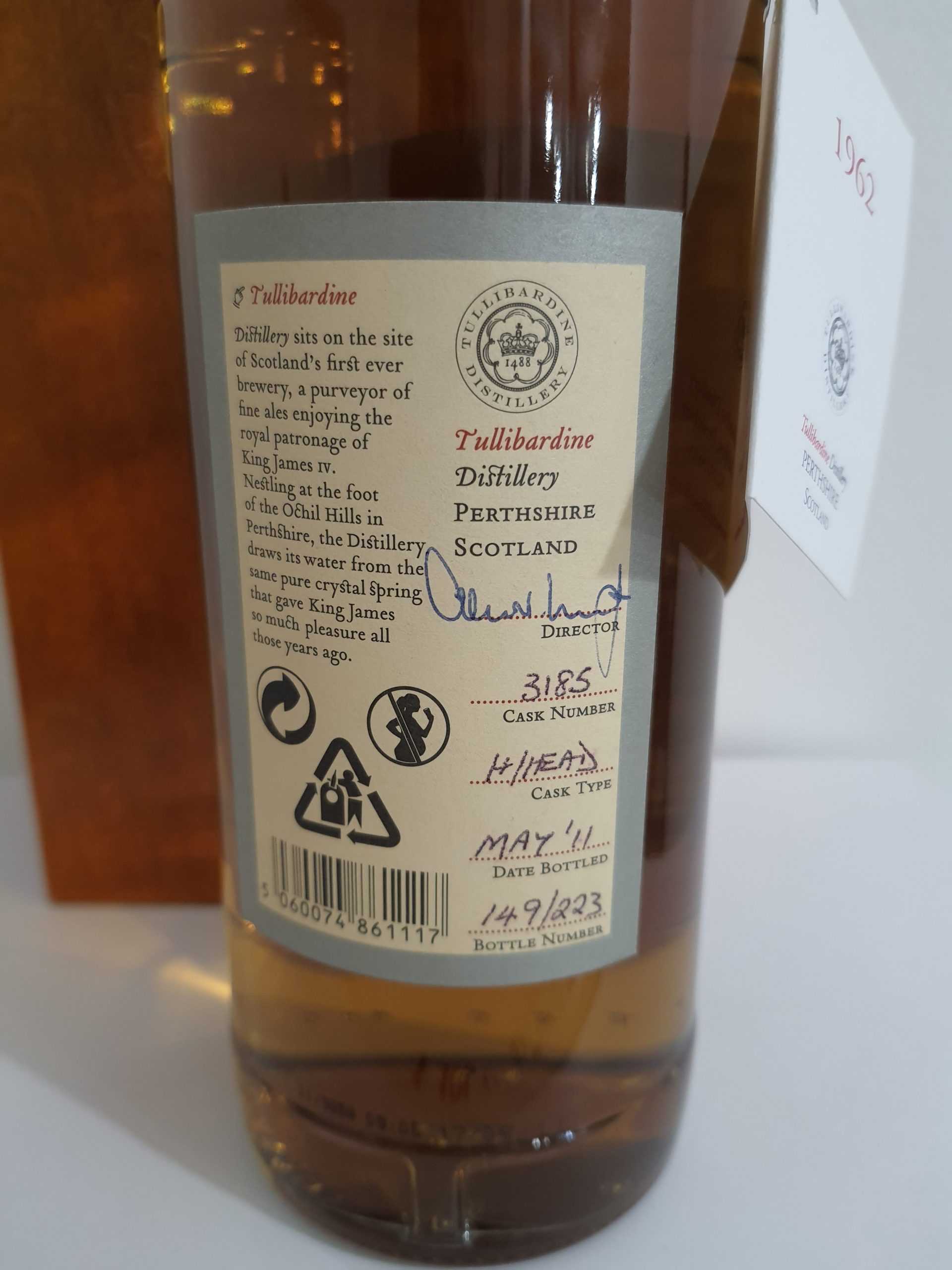 TULLIBARDINE 1962 (41,8%) Single Malt WHISKY (ÉCOSSE / Highland) 70cl – Image 2
