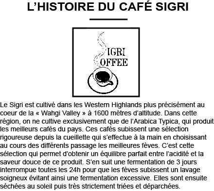 NOUVELLE GUINÉE PAPOUASIE "SIGRI A" (Café Pur Arabica) – Image 3