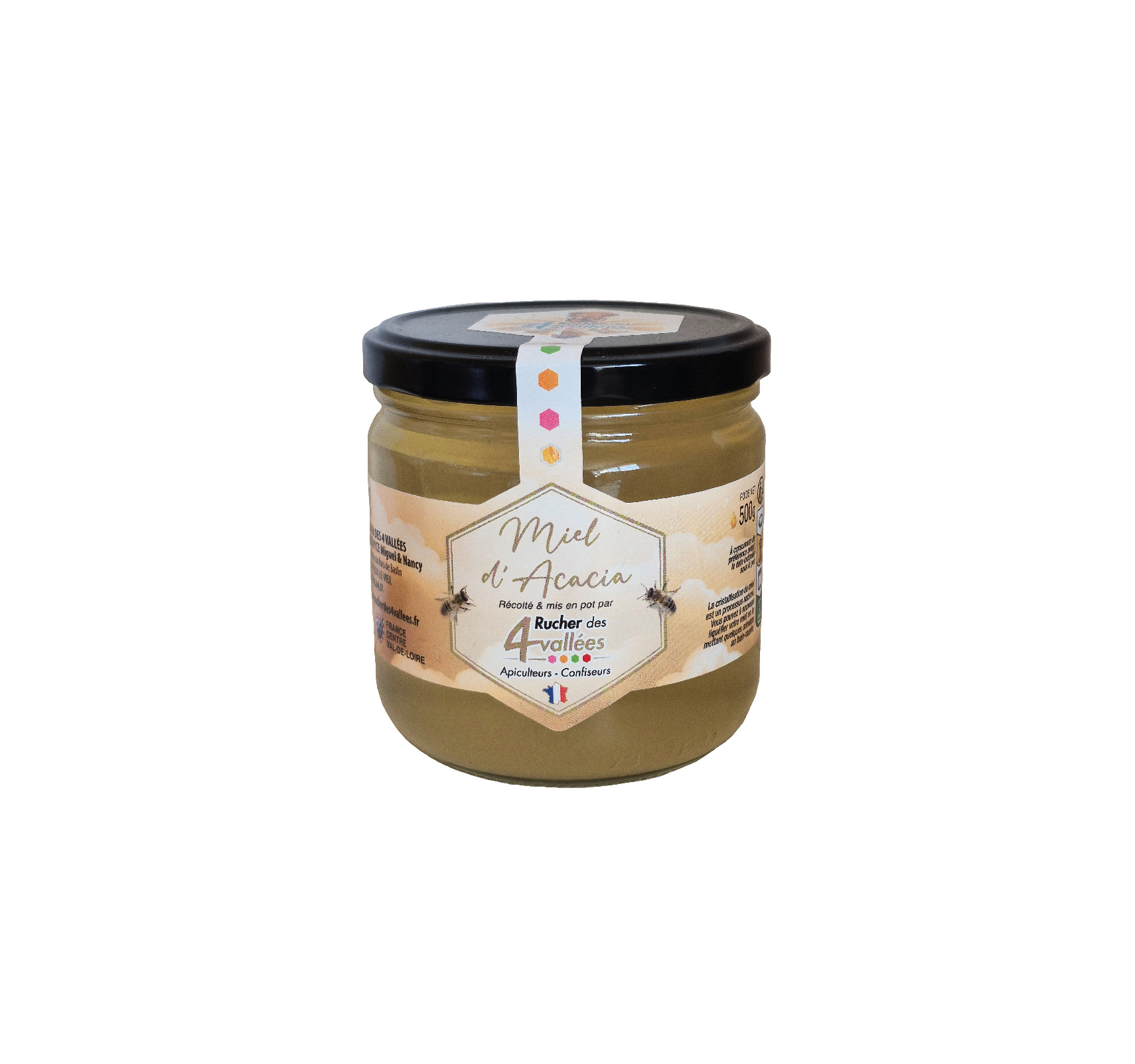 Le miel d’acacia du Rucher des 4 Vallées est un miel doux, clair et très apprécié pour sa finesse.