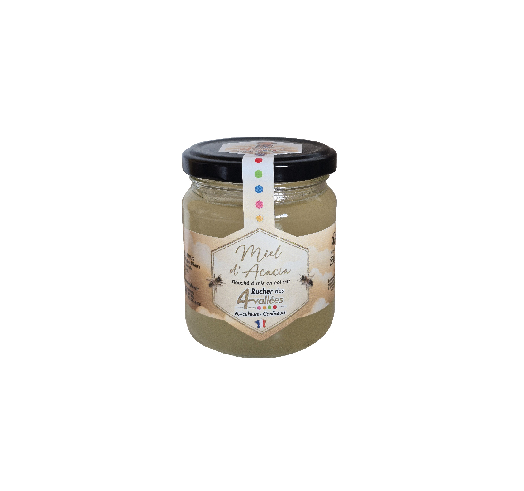 Miel d’acacia doux et limpide, à la texture fluide et aux arômes délicatement floraux. Un miel léger et élégant, parfait pour sucrer naturellement.