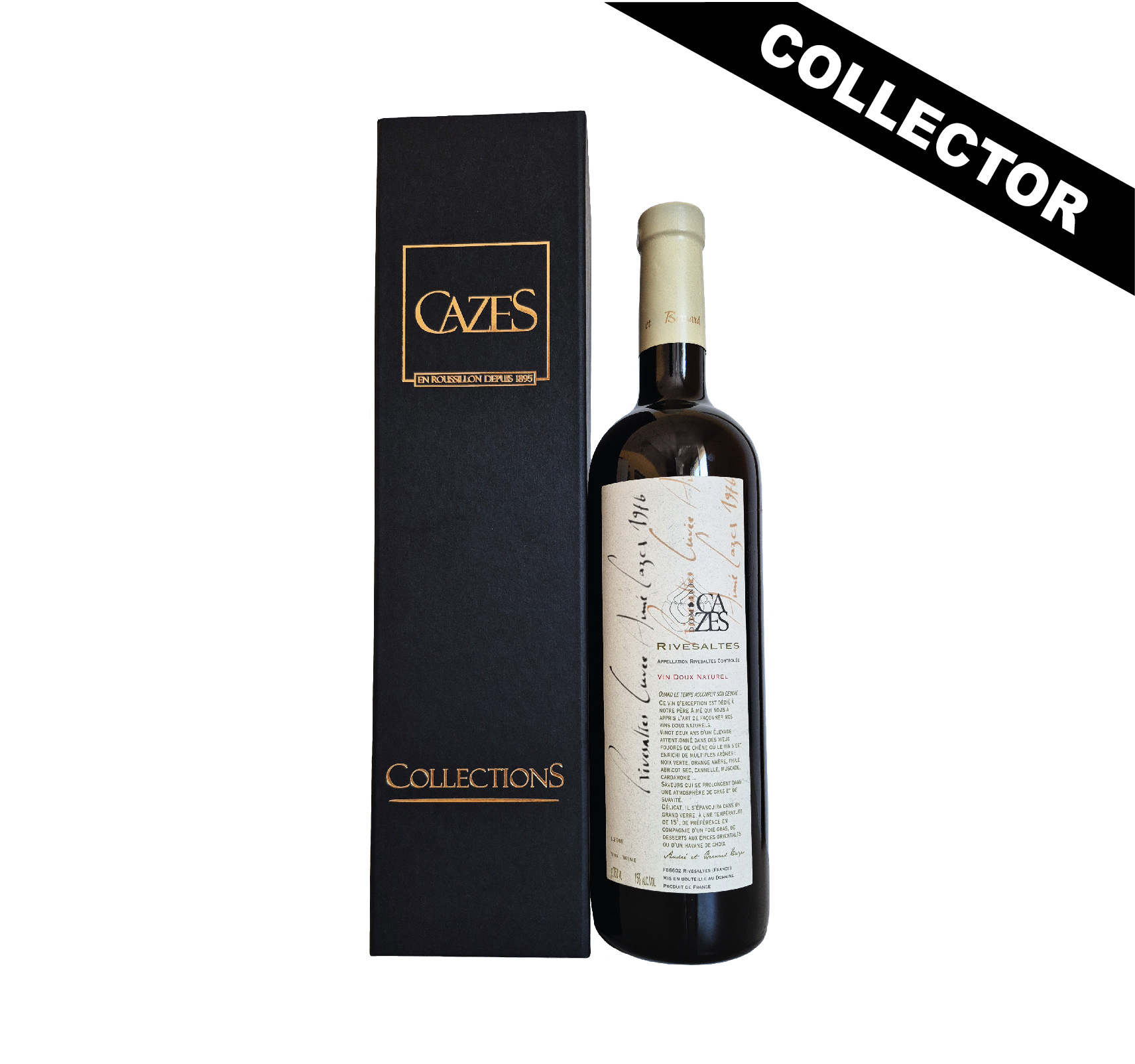 Le Rivesaltes Ambré Aimé Cazes 1976 est une cuvée hommage issue d’un millésime solaire, élevée plusieurs décennies en foudres anciens.