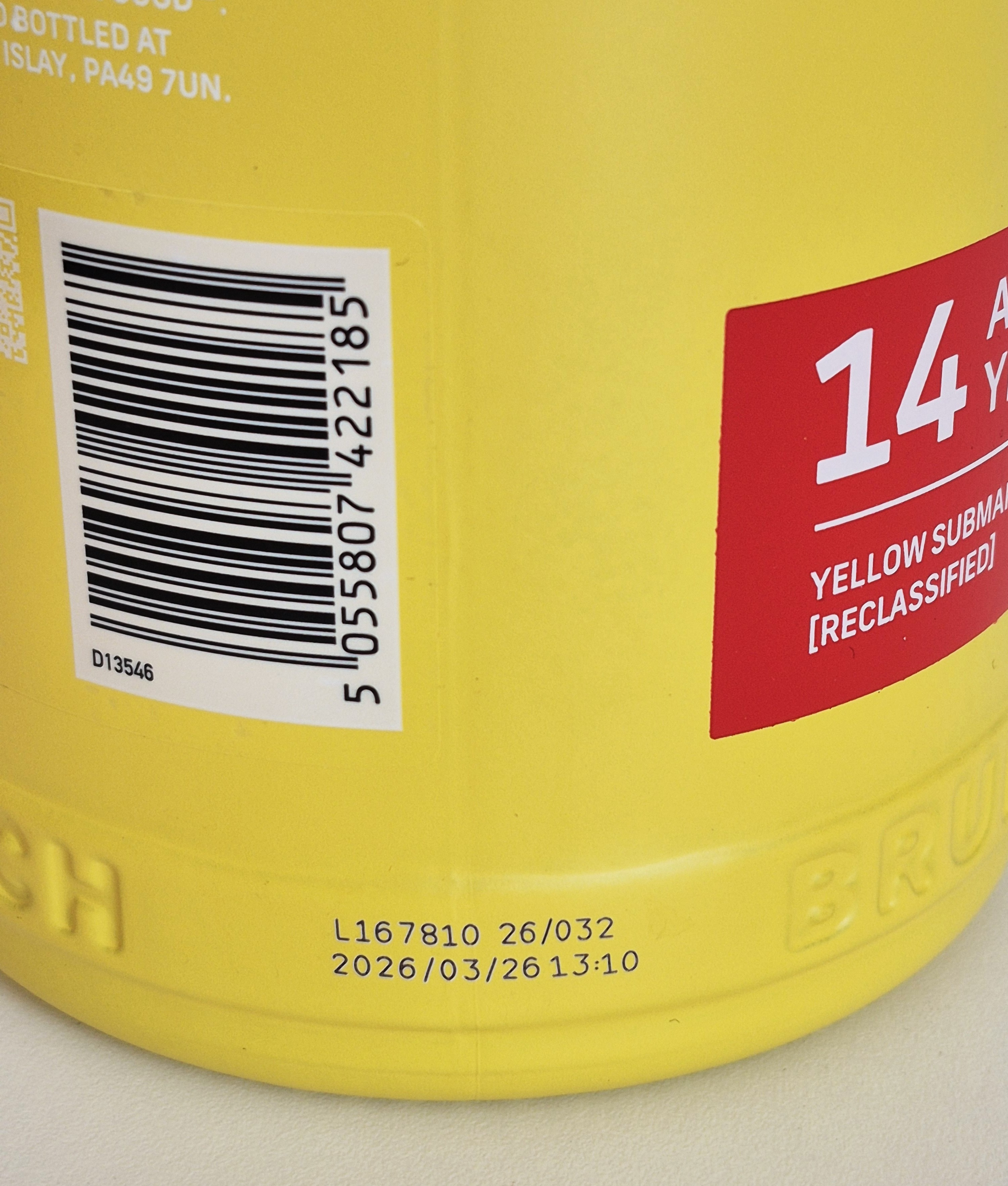 BRUICHLADDICH Yellow Submarine (Reclassified) 14 ans 54,2% SINGLE MALT WHISKY (ÉCOSSE / ISLAY) 70CL – Image 3