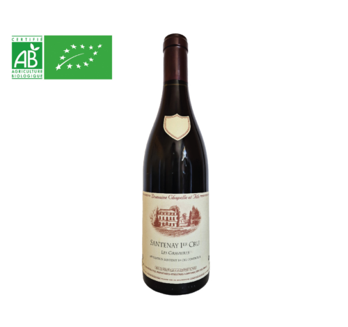 Santenay 1er Cru Les Gravières du Domaine Chapelle : un Pinot Noir élégant, mêlant fruits rouges, finesse minérale et tanins soyeux. Un grand Bourgogne