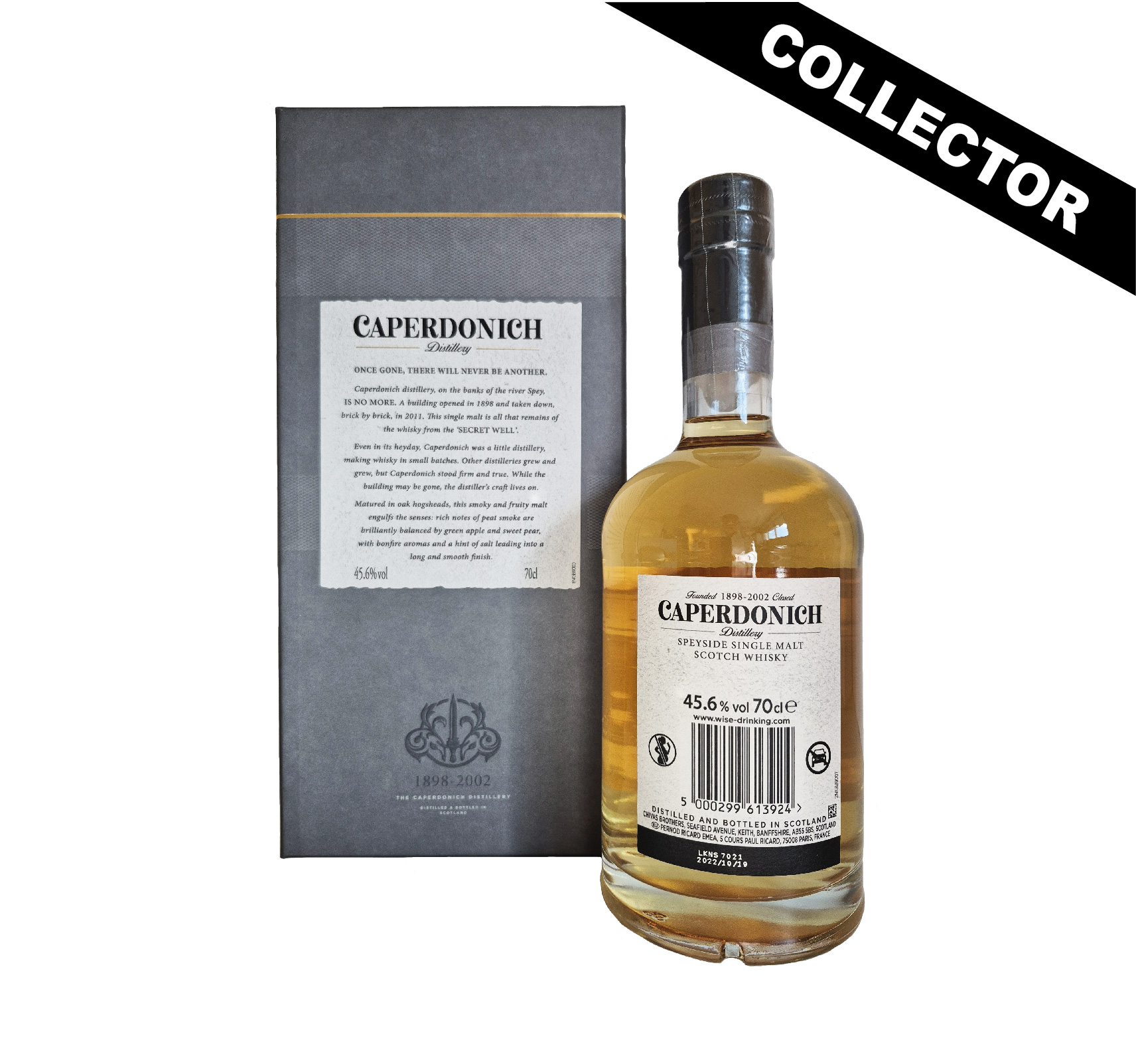 Un single malt rare et tourbé, issu d’une distillerie fermée du Speyside, embouteillé dans la collection Secret Speyside de Pernod Ricard.