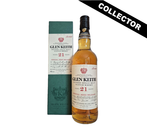 GLEN KEITH "Single Malt 21 Ans" Bottled 06/2019 : un whisky délicat, porté par des arômes de fruits d’été. Un whisky collector !