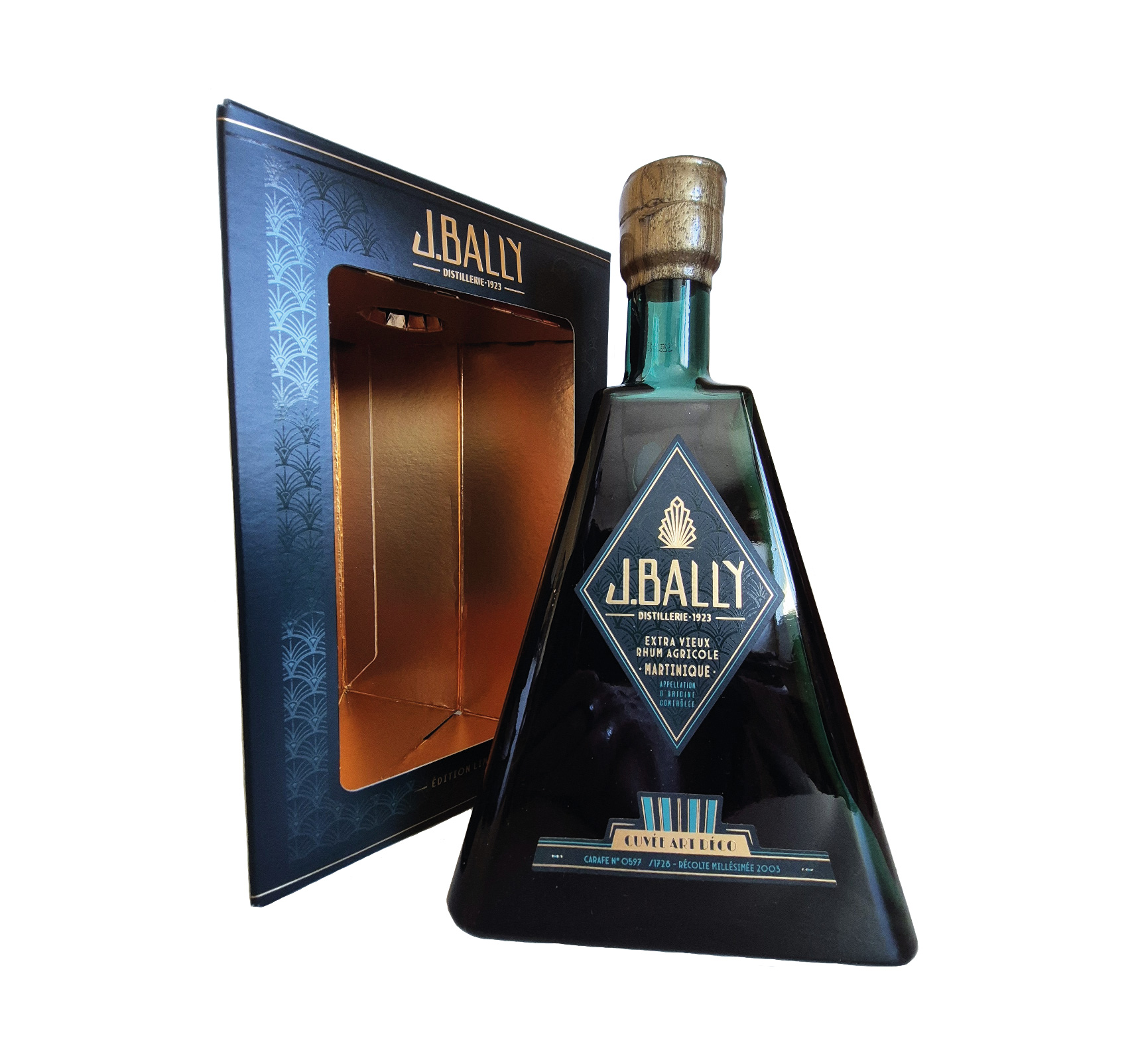 J. Bally Art Déco 3ᵉ édition 2003 : un rhum vieux agricole rare et élégant, au profil boisé, vanillé et épicé : Un millésime recherché, un design iconique !
