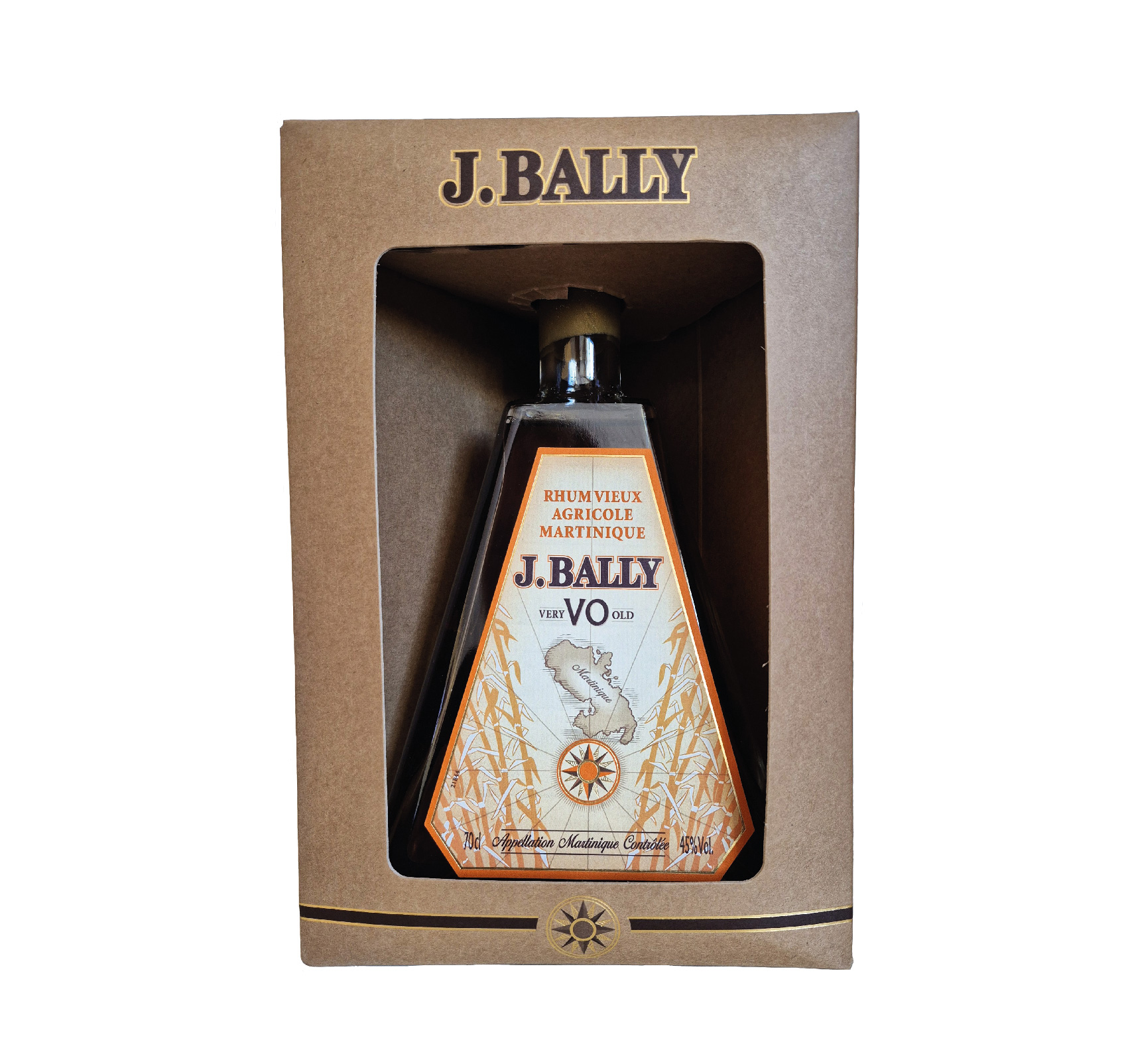 Le J. Bally VO 45% est un rhum vieux agricole de Martinique, vieilli au moins trois ans en fûts de chêne.