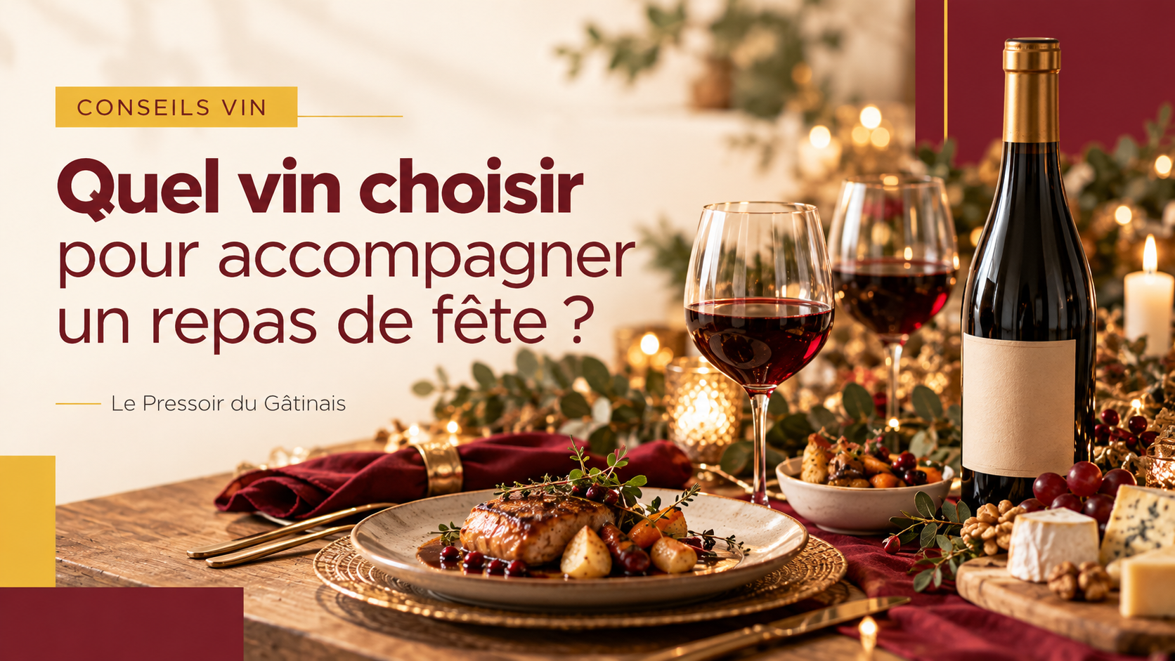 Accords mets et vins pour un repas de fête
